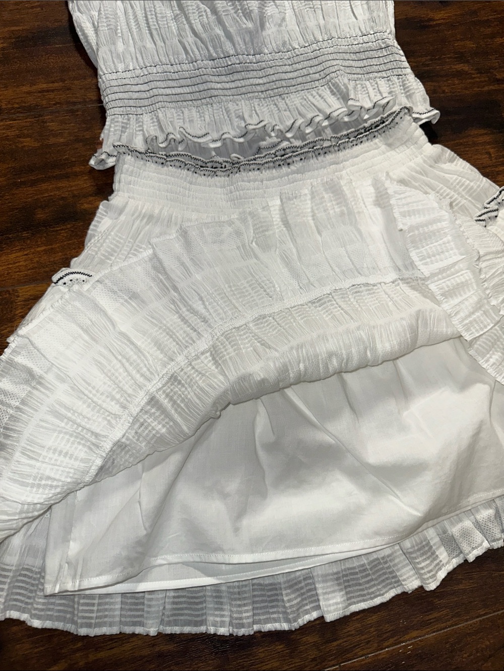 ✨ Scotch & Soda Maison Scotch White Tiered Ruffle 2-Piece Set Sz M - Picture 6 of 11